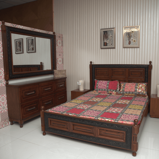 Solid Wood Grain Bed